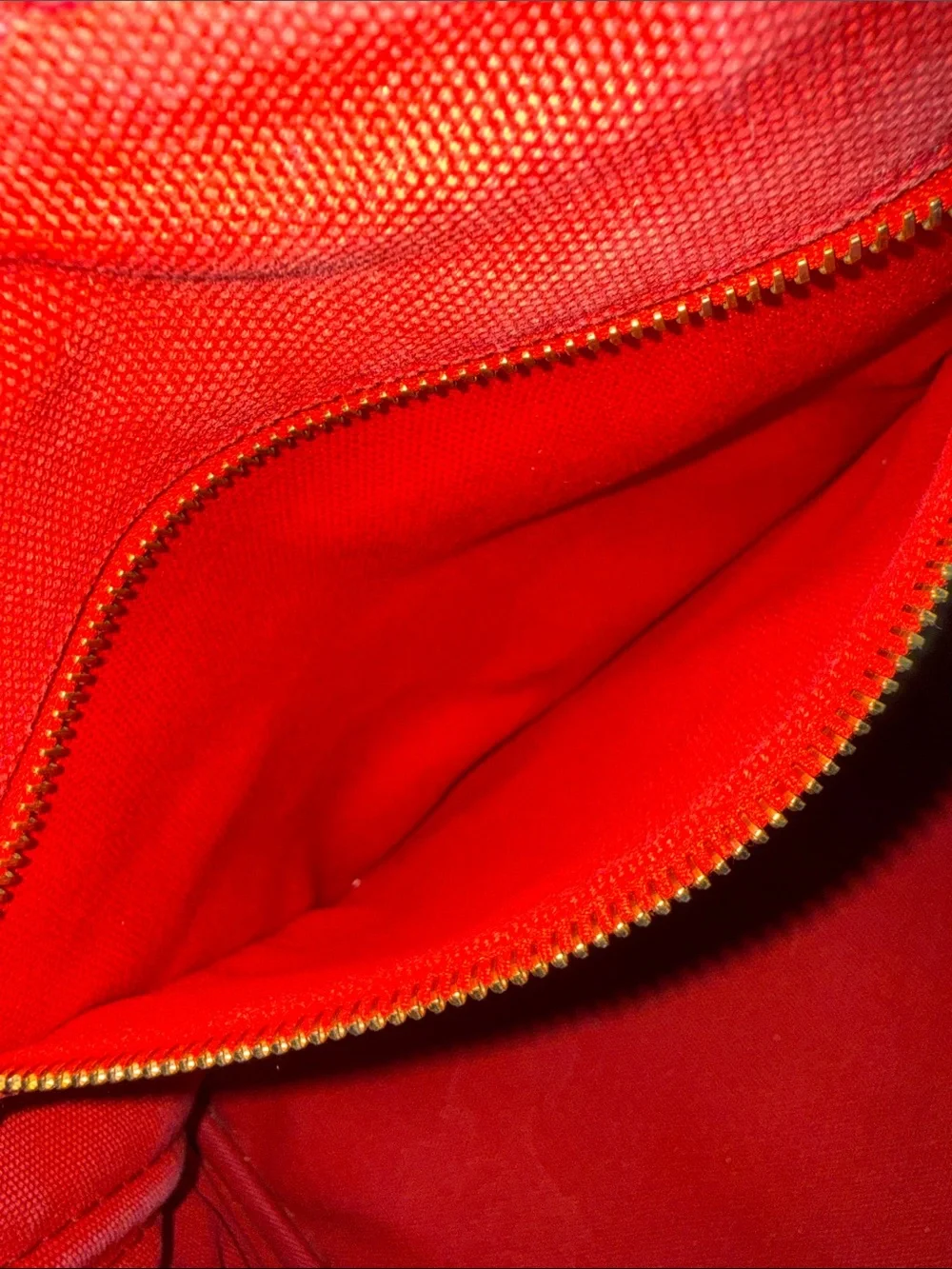 Prada Canapa Pink-Red Canvas Tote with Gold Hardware - Picture 12 of 16